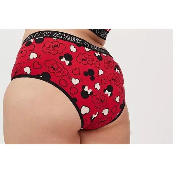 Torrid plus size 1 Disney Mickey Mouse cheeky panty panties red hearts New 1X - Picture 3 of 3